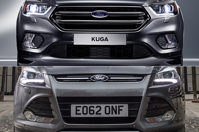 K�nftiger und noch aktueller Kuga im Vergleich: Das Facelift steht dem Auto gut, doch man h�tte es sich noch besser vorstellen k�nnen