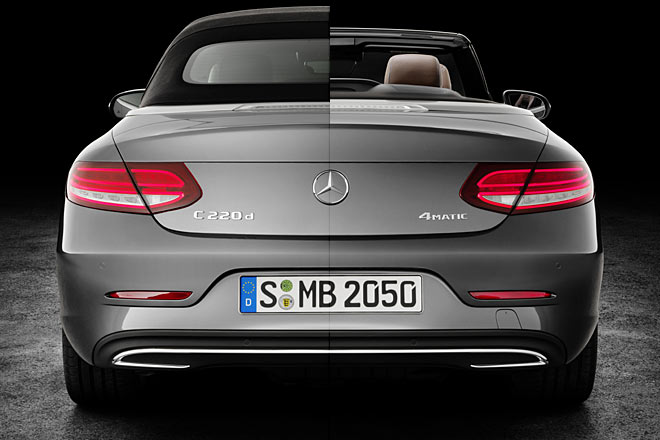 Die Schürze ohne vertikale Öffnungen gefällt, die unsichtbaren Endrohre eher nicht