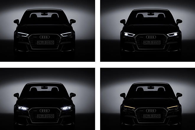 Das neue Lichtdesign am Beispielm der Limousine. Der kecke Knick im Blinker entfällt. Xenon-Licht ist endlich Serie, LED und Matrix-LED optional erhältlich