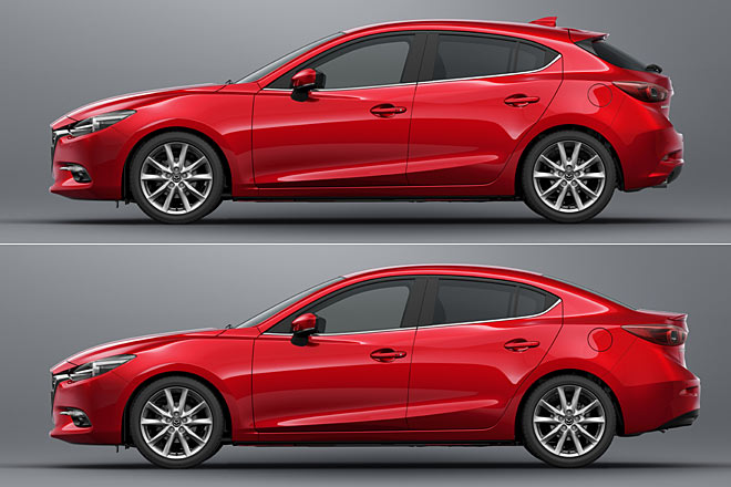 Es wird weiterhin den Fünftürer und die Limousine geben; die Seitenansicht bleibt Facelift-typisch unverändert