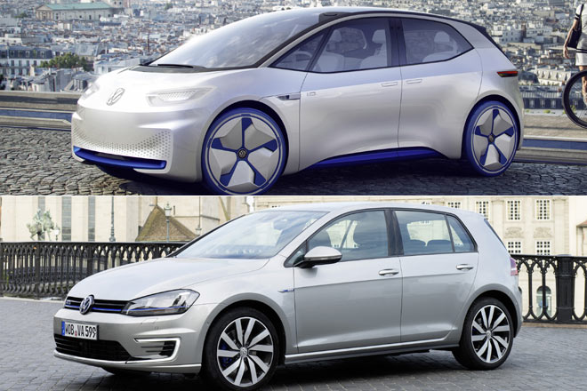 Die Gegen�berstellung von I.D. und Golf zeigt den deutlich unterschiedlichen Ansatz. Spontan mag sich eine Mischung aus beidem w�nschen