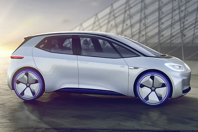 Der I.D. ist k�rzer als ein Golf, hat aber deutlich mehr Radstand, und er baut h�her. Die Passagiere genie�en Platz wie im Passat, das Gep�ck aber nicht