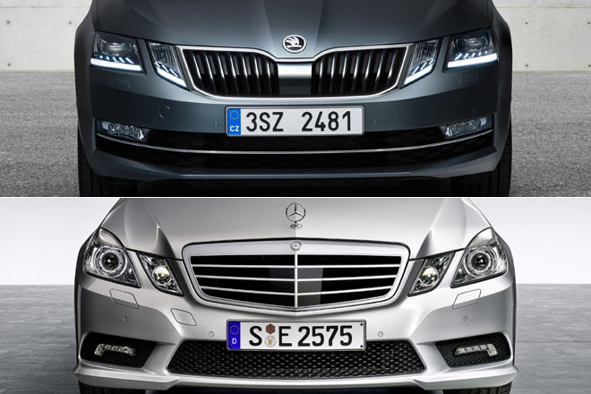 Nochmal zur�ck zur neuen Front, die an die Mercedes E-Klasse (W212, S212, 2009-2012) erinnert &ndash; und die Daimler kein Gl�ck brachte
