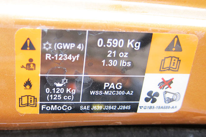 Wie in vielen neuen Autos müssen Käufer bereit sein, mit dem höchst umstrittenen, im Brandfall giftigen Kältemittel R-1234yf unterwegs zu sein