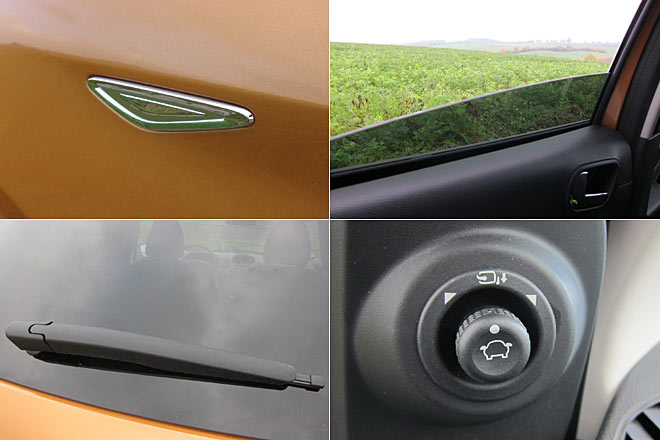 Wo außerhalb Europas der Seitenblinker sitzt, gibt es einen Dekorstopfen. Die hinteren Fenster öffnen nicht ganz, kommen dafür aber auch ohne Trennsteg aus. Der Heckwischer ist schön verkleidet, die Spiegel sogar anklappbar