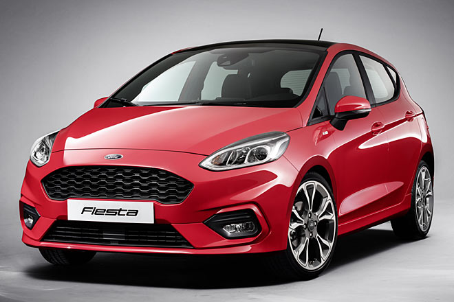 So sieht die sportliche ST-Line aus. Entgegen dem Trend gibt es den Fiesta auch künftig als Drei- und Fünftürer. Zunächst reicht das Motorenspektrum von 70 bis 140 PS, ein ST wird folgen