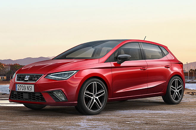 Gestatten, Seat Ibiza, f�nfte Generation, 2017. Der spanische Polo-Bruder wird stets als F�nft�rer antreten. Bei gleicher L�nge und H�he wird das Auto deutlich breiter