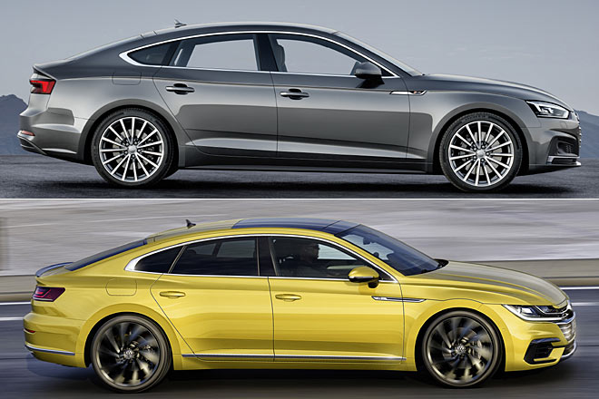 Der teurere Audi A5 Sportback verfolgt das gleiche Konzept. Er wirkt etwas eleganter, aber weniger expressiv und sportlich