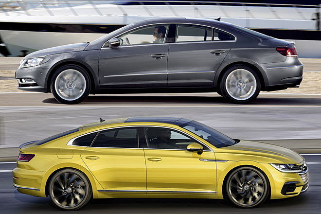 Und schlie�lich der Vergleich von CC und Arteon: Optisch sind das Welten