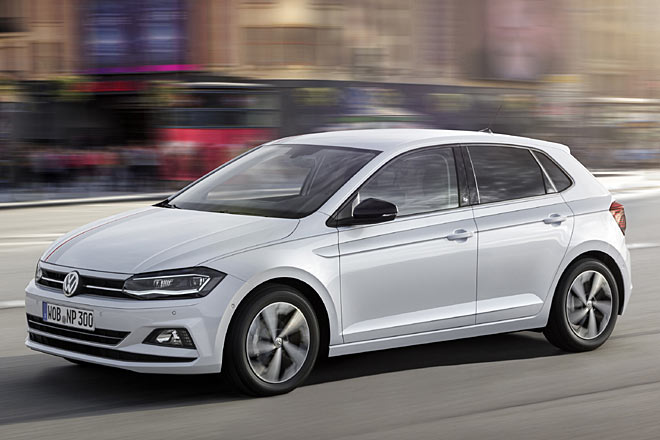 Gestatten, VW Polo, sechste Generation, 2017. Das Bild zeigt das Dauer-Sondermodell &raquo;Beats&laquo; mit Alurädern und schwarzen Außenspiegeln