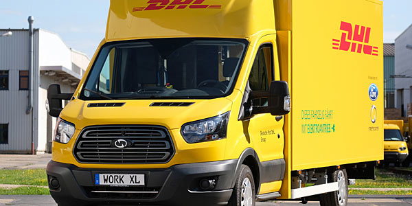 DHL und Ford zeigen den gro�en E-Transporter