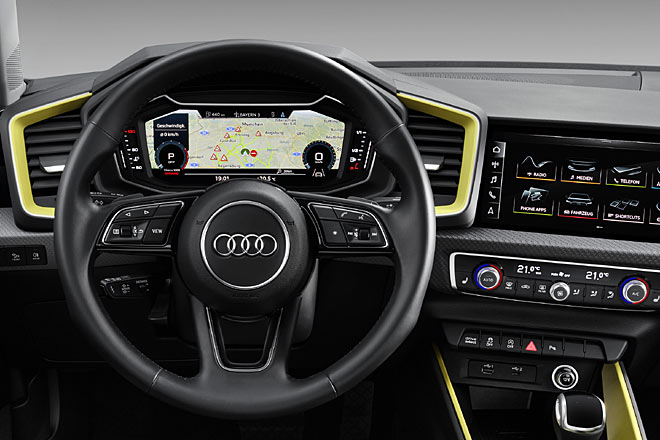 Den Lichtdrehschalter hat Audi leider abgeschafft, die manuelle Handbremse leider nicht. Die Blenden gibt es auch ohne Farbakzente