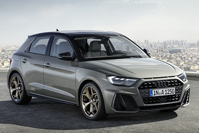 Nocheinmal der neue Audi A1 in mehrheitsfähigerer Lackierung und als Sondermodell mit schwarzen Audi-Ringen