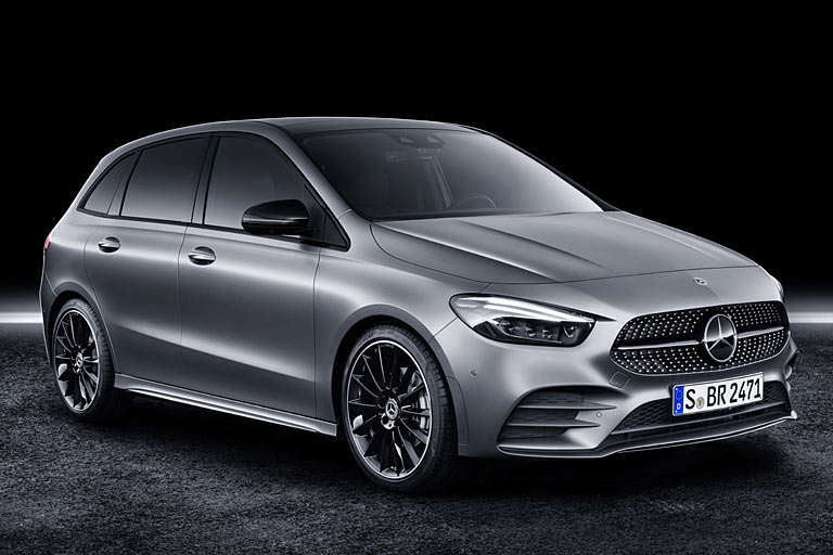 Mit Diamantgrill: Und so sieht die neue B-Klasse in &raquo;sportlicher&laquo; Farbe und AMG-Styling aus