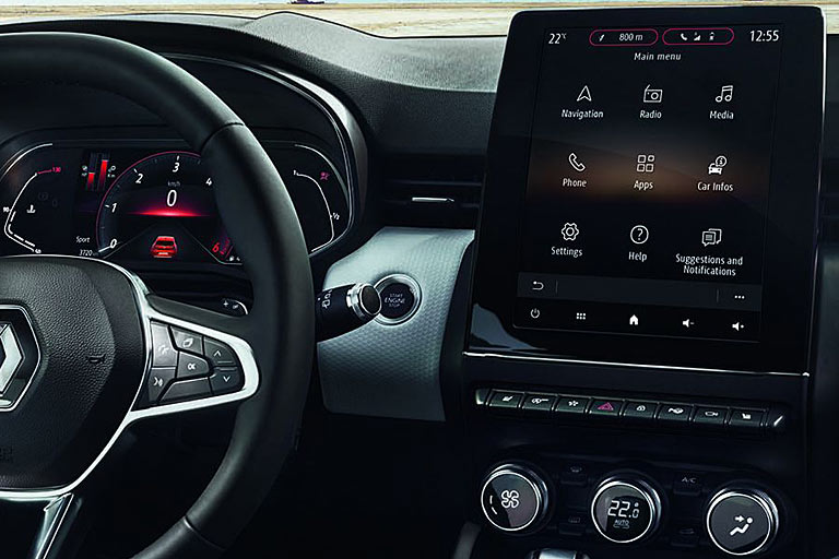 Renault hat den Trend des &raquo;cleanen&laquo; Designs aber nicht übertrieben, sondern setzt nach wie vor auch auf klassische Schalter und eine Klimabedieneinheit mit Drehreglern 