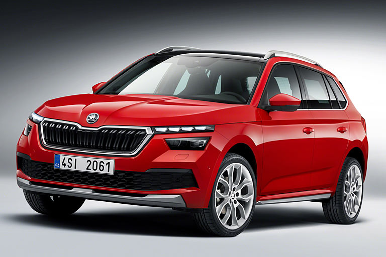 Gestatten, Škoda Kamiq. Das dritte SUV der tschechischen VW-Tochter debütiert auf dem Genfer Salon. Erstmals wählt Škoda eine neue Scheinwerfer-Anordnung, die sich nah an jene von Citroen anlehnt