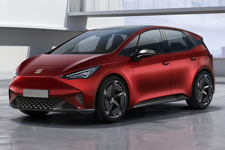 Seat zeigt mit dem el-born das erste Elektroauto der Marke. Offiziell ist es noch eine Studie, faktisch bekommt man von kleinen Details abgesehen das Serienmodell zu sehen