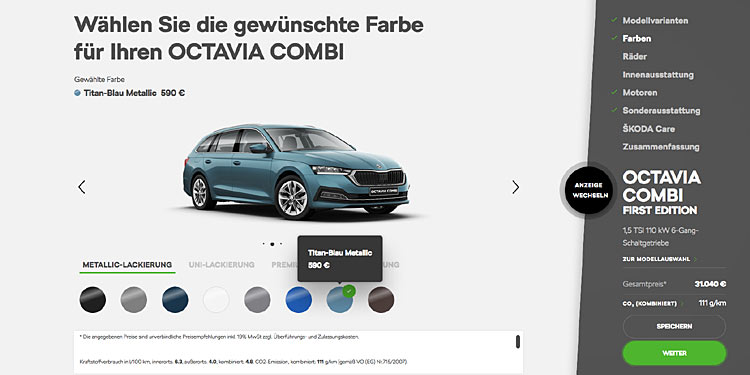Škoda bringt neuen Konfigurator