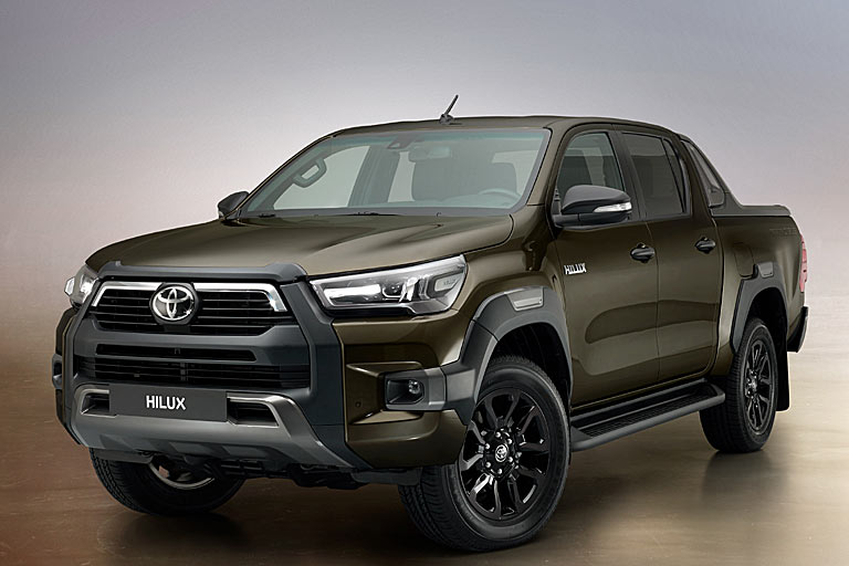 Toyota liftet den Hilux. Neu ist die Frontpartie mit optionalem LED-Scheinwerfern. Das Bild zeigt das neue Topmodell &raquo;Invincible&laquo;, das optisch nochmals aufgepeppt daherkommt