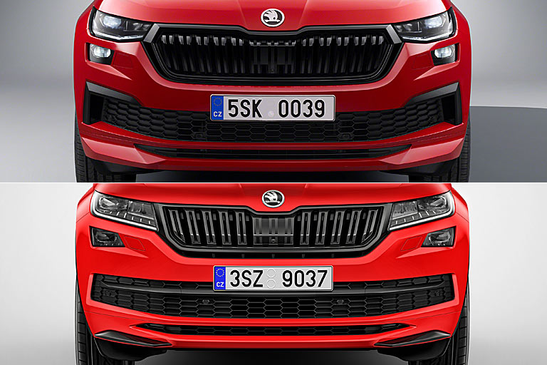 Zum Vergleich: Das Facelift, hier beim Sportline, hat dem schon bisher schönen Kodiaq gut getan