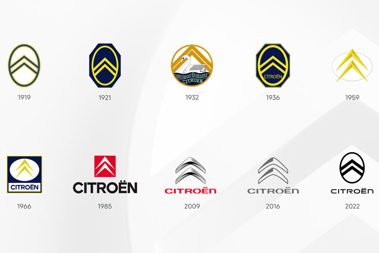 Insgesamt hat der Autobauer seit 1919 zehn Logos verwendet. Der sog. Doppelwinkel symbolisiert zwei ineinandergreifende Zahnräder
