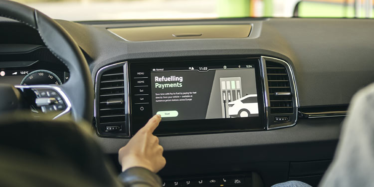 Škoda: Tank-Bezahlung via Navi-Bildschirm