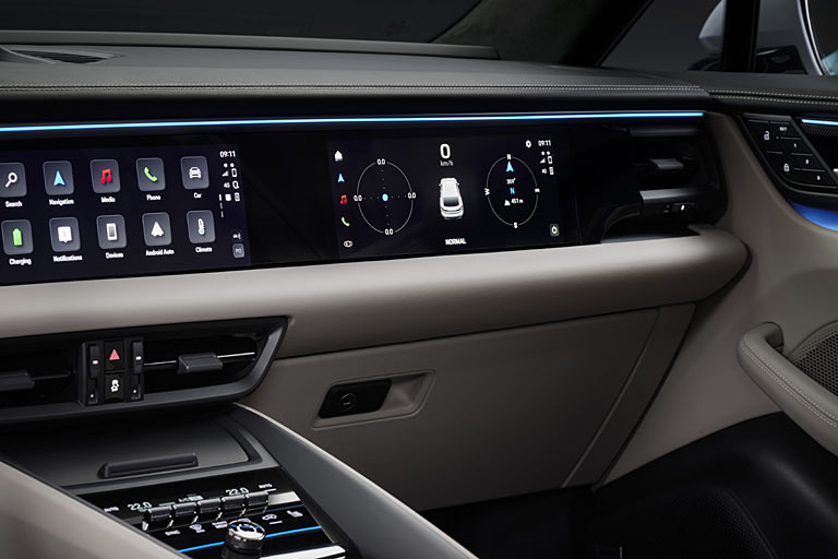 Das Beifahrer-Display mit 10,9 Zoll Größe ist optional und eher kein must-have