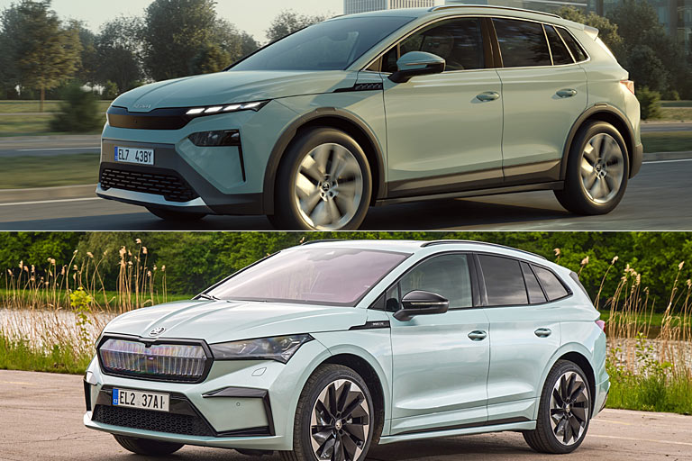 Der Enyaq wirkt bulliger. Er trägt &ndash; noch &ndash; den klassischen Kühlergrill